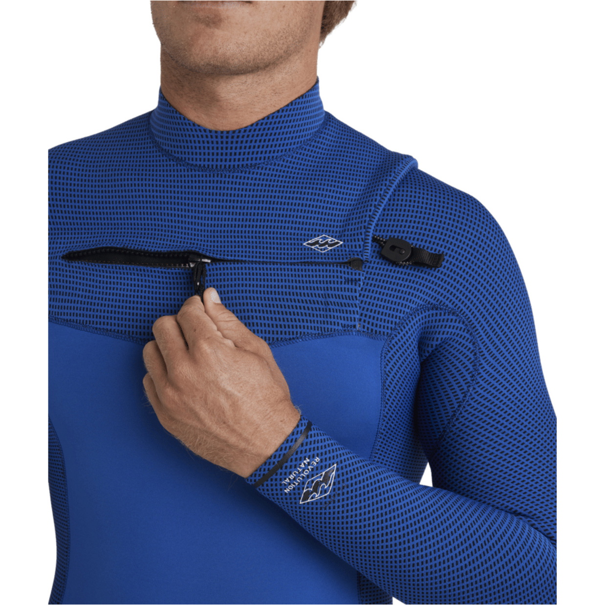 2025 Billabong Mens Revolution Natural 4/3mm Chest Zip Wetsuit 24AW193512 - Dark Cobalt
